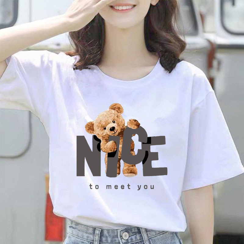 Baju Kaos Wanita Jumbo Adem Lembut Lucu || Kaos Beruang Wanita Jumbo Adem Lembut