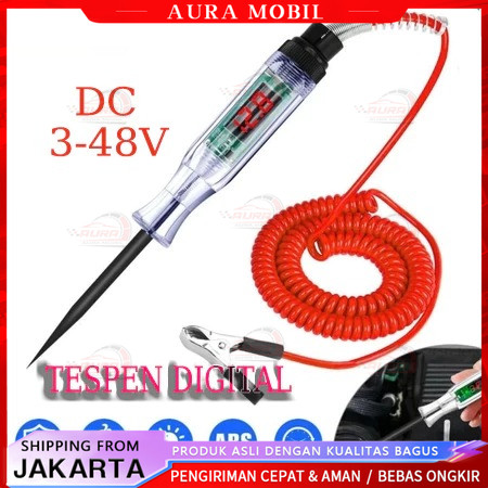 Tespen Digital DC Multifungsi Tespen Listrik Mobil Motor 3V/12v/24v/36V/48V Auto Voltage Universal D