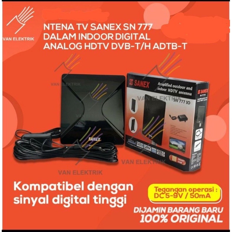 ANTENA TV SANEX SN 777 DALAM INDOOR DIGITAL ANALOG HDTV DVB-T/H ADTB-T