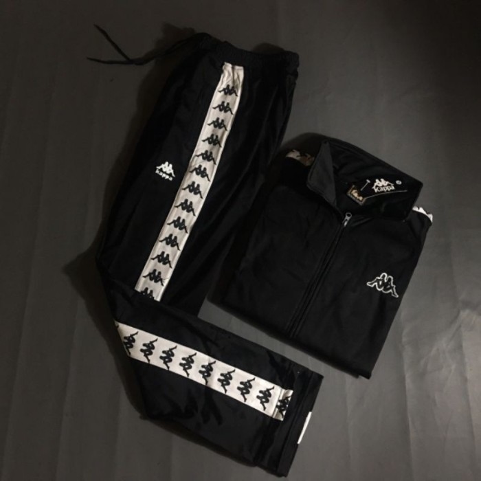 Set Tracktop Dan Trackpant Hitam Apk Putih Jaket & Celana Panjang Pria Wanita Distro Branded Unisex