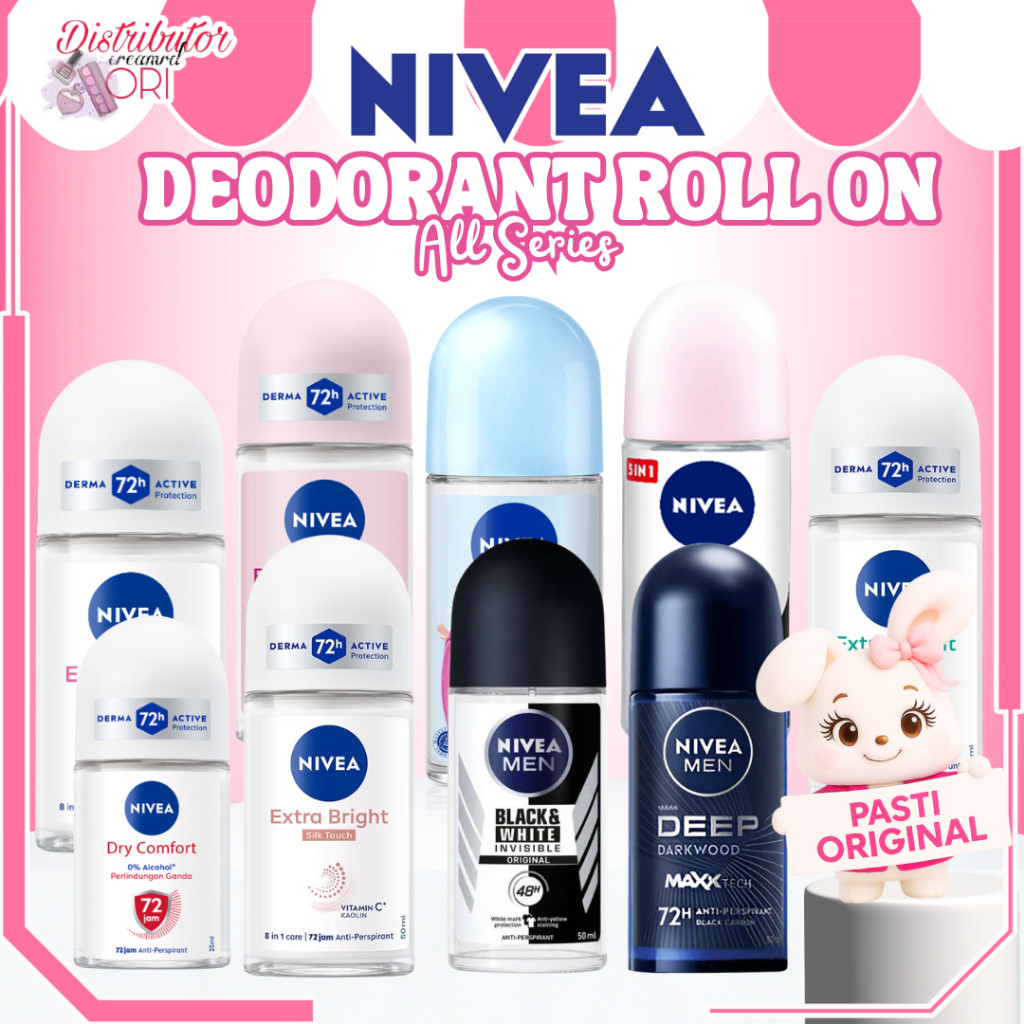 Nivea Women / men Deodorant Roll On 50 ML / 25ML  - Black & White/ Extra Brightening/ Pearl & Beauty