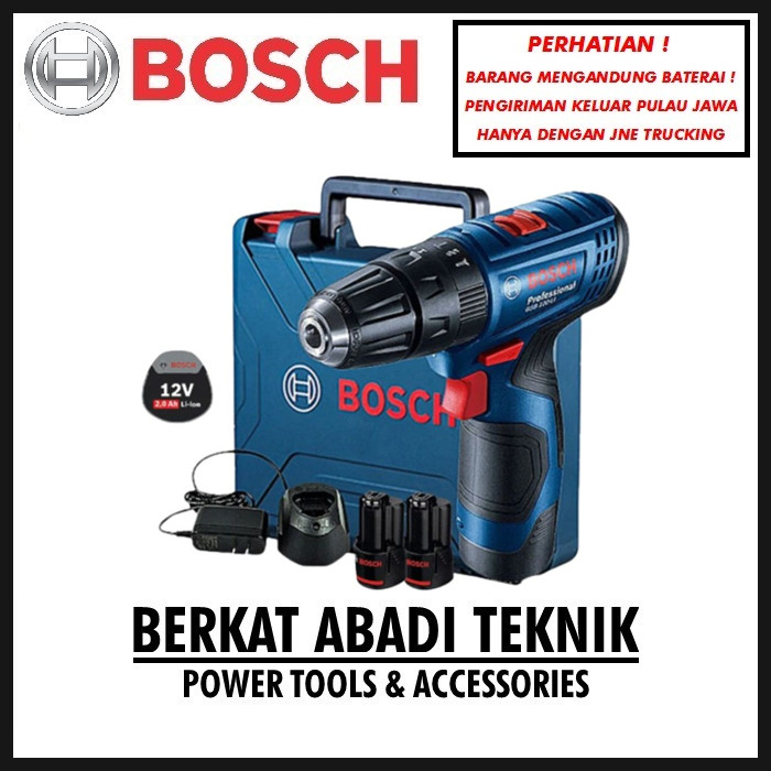 BOSCH GSB120LI Mesin Bor Cordless Drill 10mm Impact Beton Tembok Baterai Batre Tangan Tanpa Kabel Ch