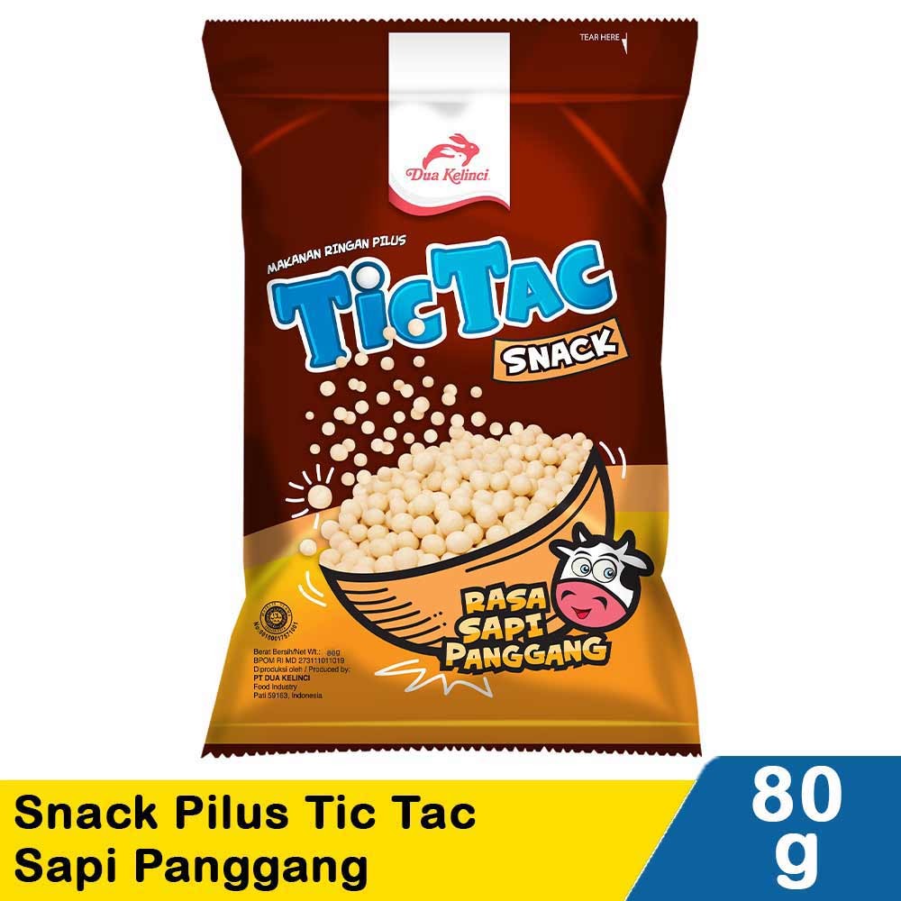 DUA KELINCI SNACK PILUS TIC TAC SAPI PANGGANG 80g