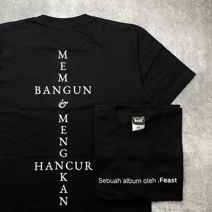 Tshirt FEAST - MEMENTO Cotton combed Black 24s Tebal Jual kaos Band feast - L