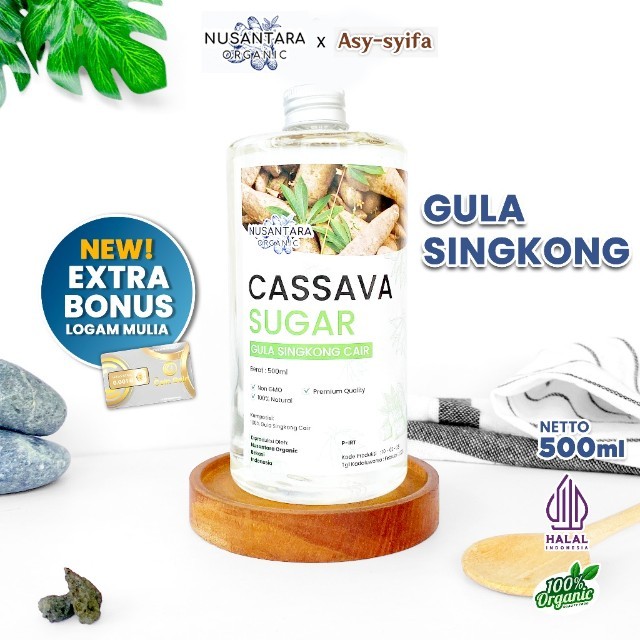 Nusantara Organic Gula Singkong Cair Cassava Liquid Sugar Non Refined Manis Alami 500ml Syifa