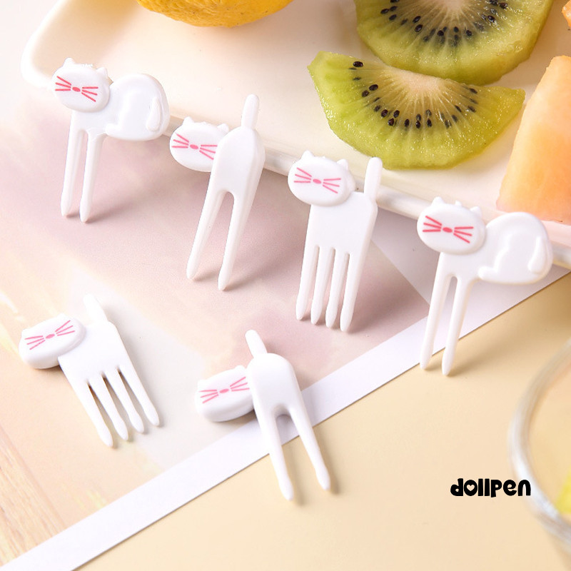 Garpu Buah Anak Kucing Kreatif Garpu Kue Hewan Kecil yang Lucu Garpu Anak-anak /dollpen