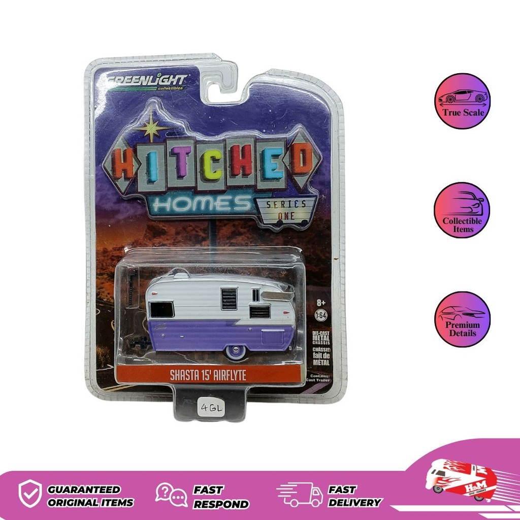 Greenlight "Hitched Homes Series One" Shasta 15' Airflyte travel trailer - 4GL - GL1