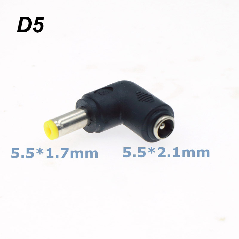 Elbow DC5.5x2.1mm Female to 3.0x1.1mm 3.5x1.35mm 4.0x1.7mm 4.8x1.7mm 5.5x1.7mm 5.5x2.5mm 6.3x3.0mm 6