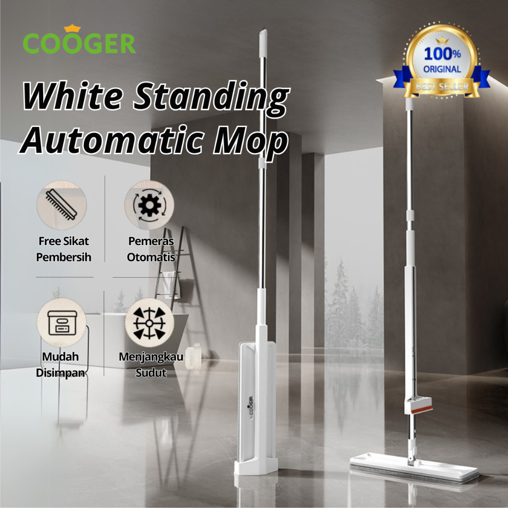 Pel Lantai Peras Otomatis Microfiber Dapat Berputar 360 Derajat Praktis Dapat Berdiri