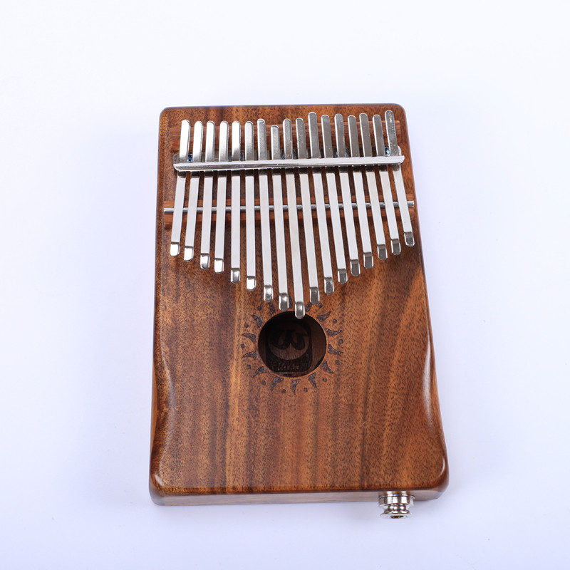 Walter High Quality Manufacturer Wholesale Durable Wooden 17 Key with EQ Kalimba Thumb Piano, Mahoga