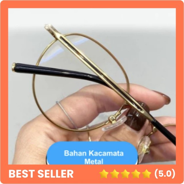 Kacamata Baca Frame Anti Radiasi Metal Gaya Retro Untuk Pria / Wanita KM73