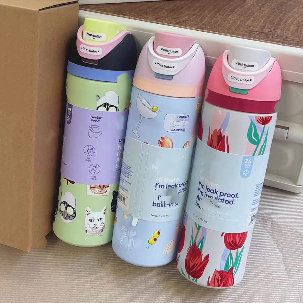 NANGULANGIN  Ready Stock Tumbler Owala Kucing Tulip Picnic Lobster Minecraft Free Sip Two Way  Leak 