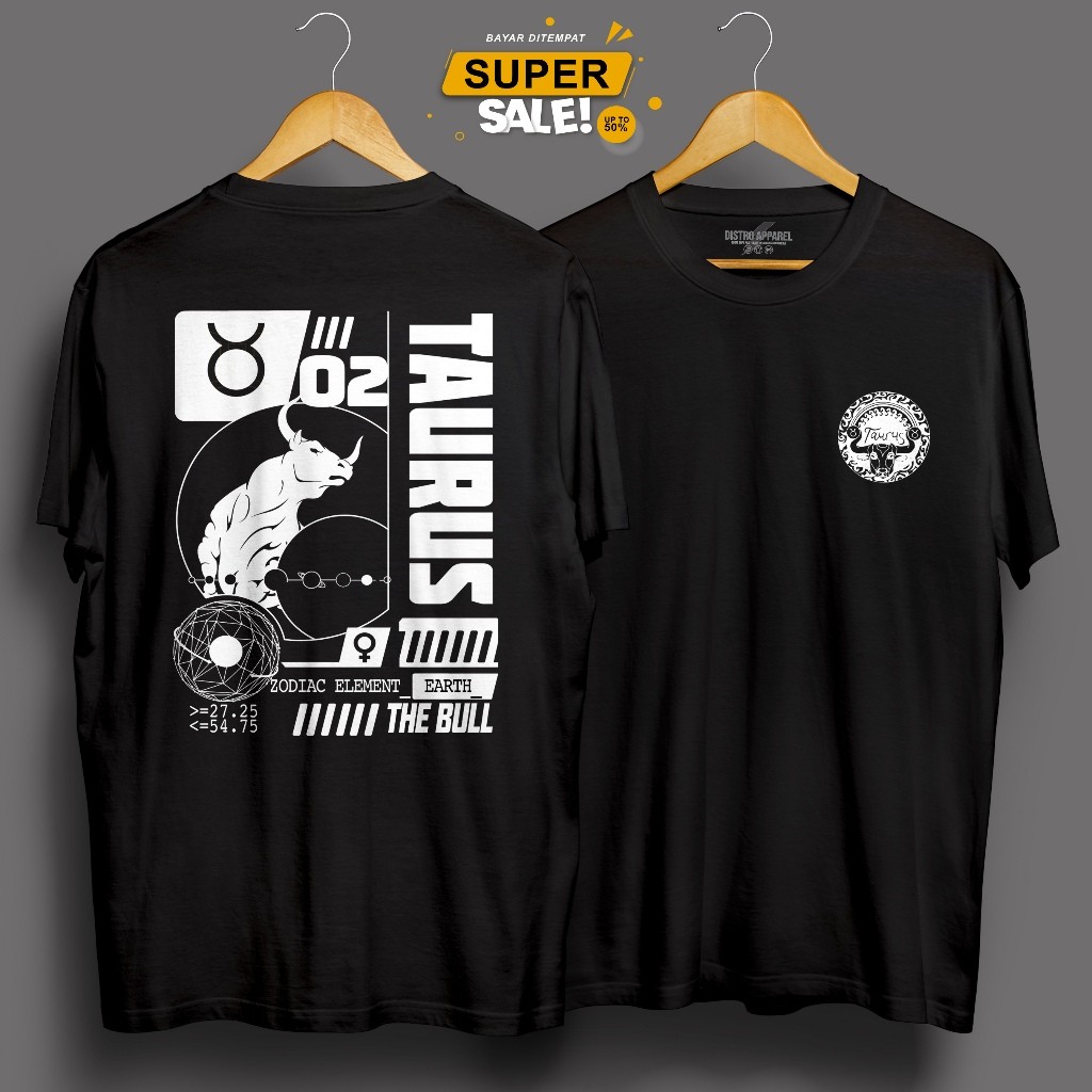 Tshirt Baju kaos ZODIAK TAURUS kaos zodiak/kaos Taurus/kaos distro keren/kaos unisex pria-wanita