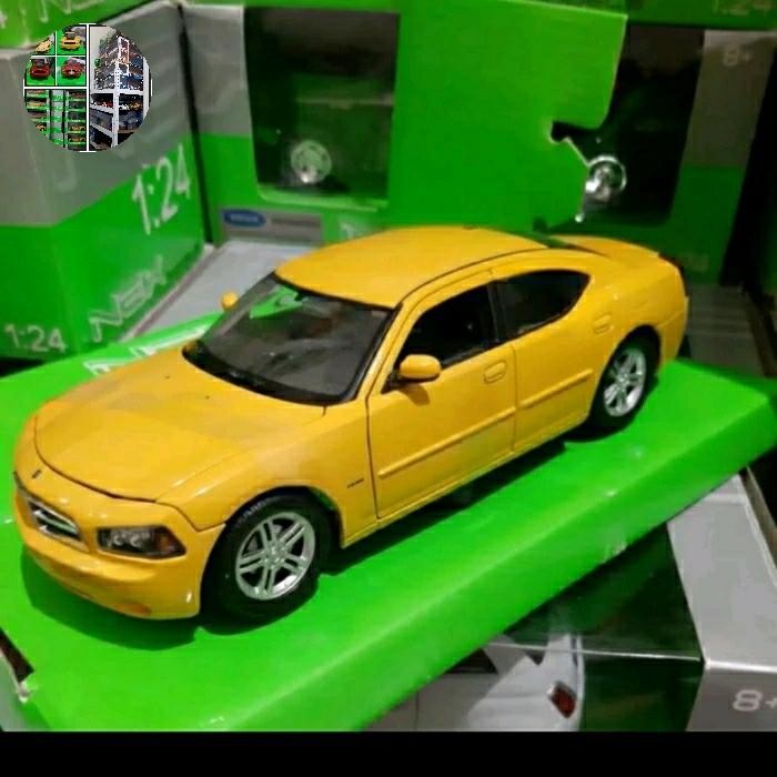 Diecast Welly Skala 1:24 Dodge Charger R/T Kuning Baru Bukan Bekas Komplit ANS99