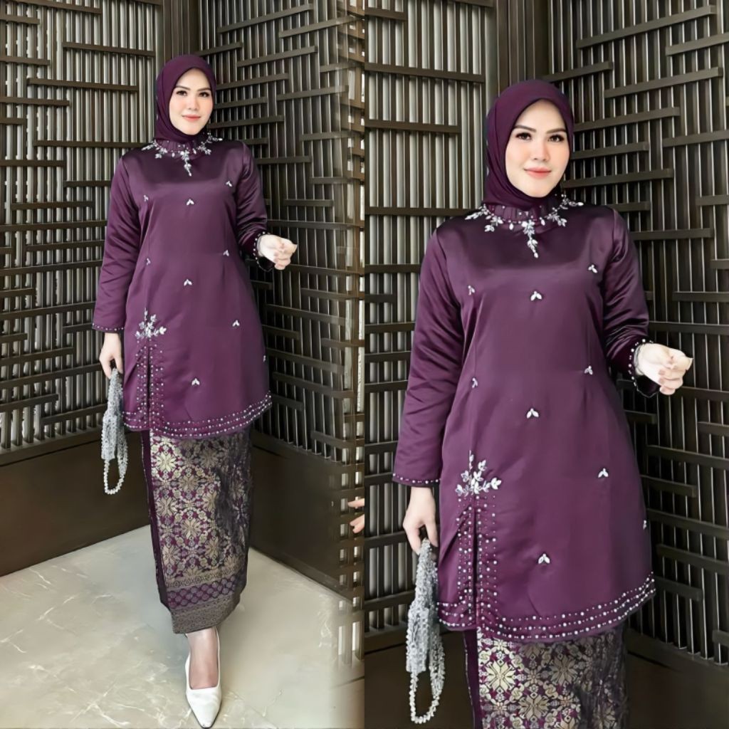 LAPAKSHOP SETELAN KEBAYA KURUNG MELAYU TAFETA PAYET // KEBAYA KURUNG TAFETA PAYET // BAJU KURUNG TAF