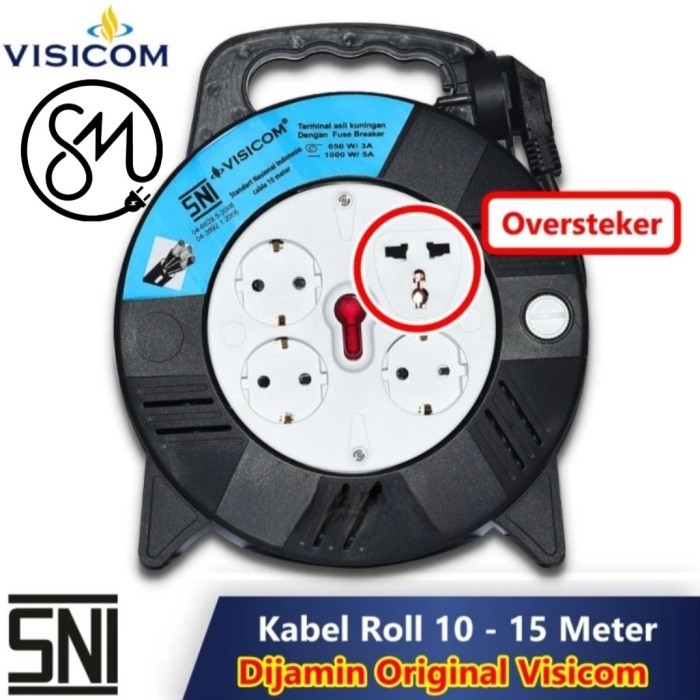 Kabel Box Visicom 10 15 meter cok sambung gulung roll kuningan SNI