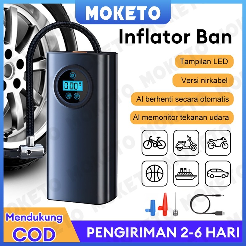 WOLDANSHOP Pompa Ban Motor Dan Mobil Electric Portable / Pompa Ban Mobil Eletrik Pompa Ban Mobil dan