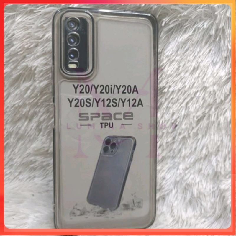 PROMO+COD CASE CLEAR HITAM VIVO Y12S/Y20/Y20i/Y20S/Y20S(G) SLIKON CASE BENING HITAM