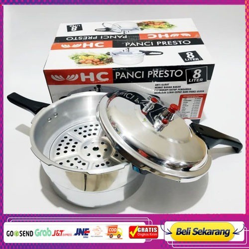 PRESTO HC /TD PRESTO HAPPY CALL 8 LITER WITH STEAMER PRESTO STAINLESS HAPPY CALL TD MURAH MEWAH