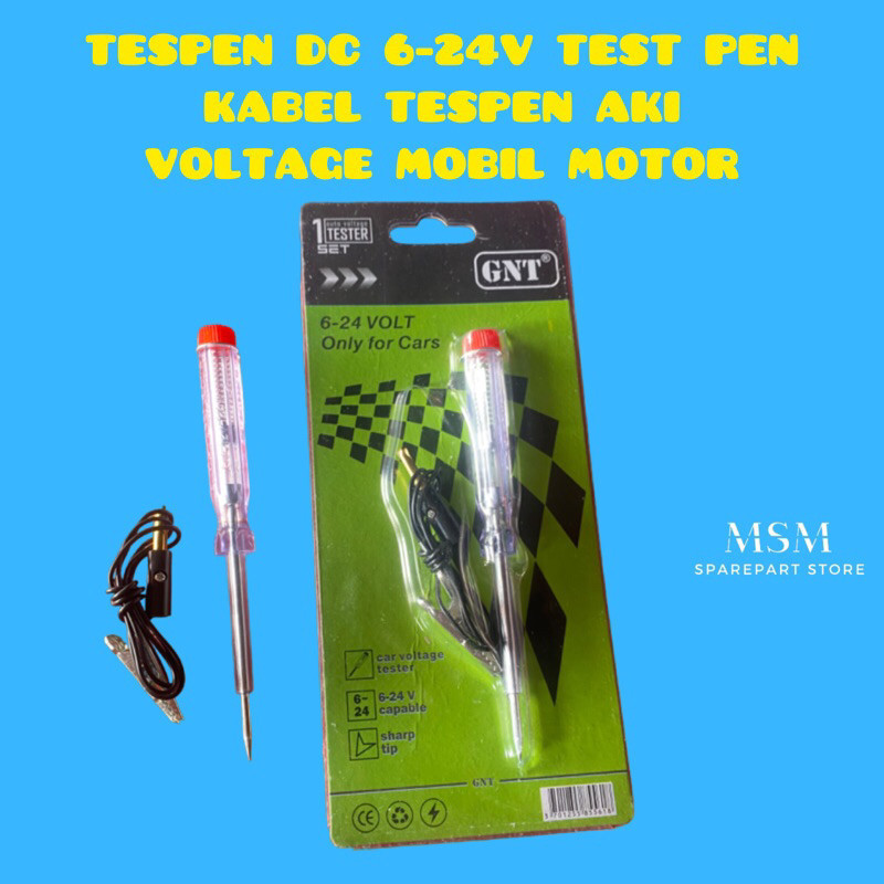 TESPEN DC 6-24V TEST PEN KABEL TESPEN AKI  VOLTAGE MOBIL MOTOR