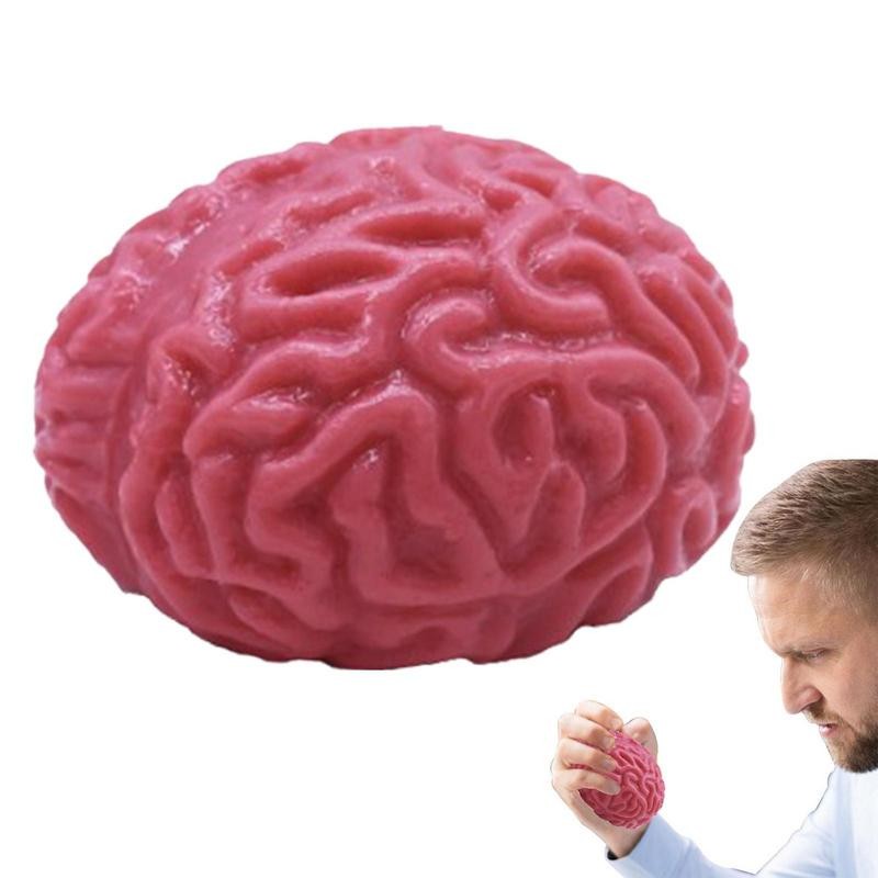Novelty Squishy Brain Halloween Squeeze Toy Slow Rebound Stress Balls Soft TPR Brain Fidget Toy Bulk