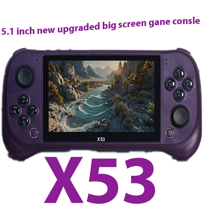Children's Game Console X53 Handheld Game Console HD 5.1 Inch Large Screen Retro Music Video Playbac