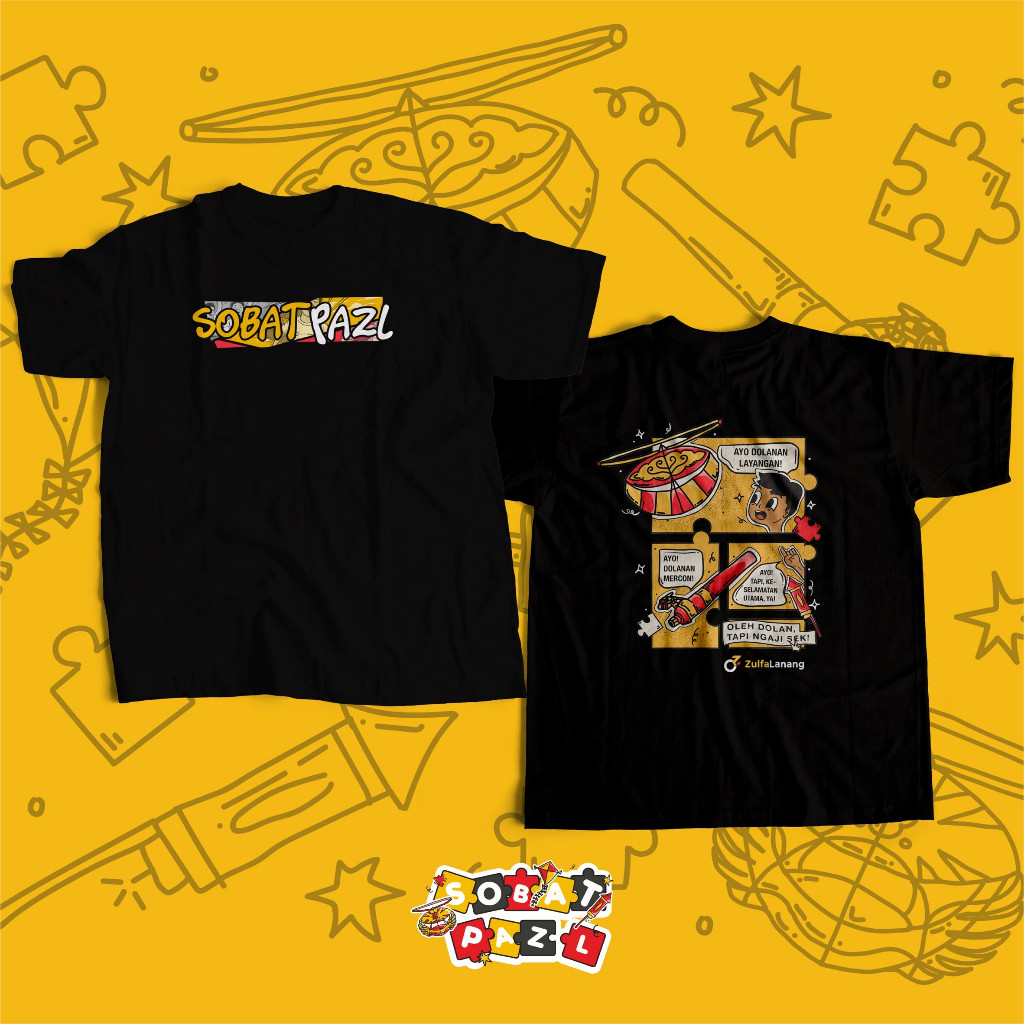 Kaos Zulfa Lanang komic - Kaos Zulfa Lanang - Kaos Anak dan Dewasa - Bahan Katun Crew Neck - MIX 6