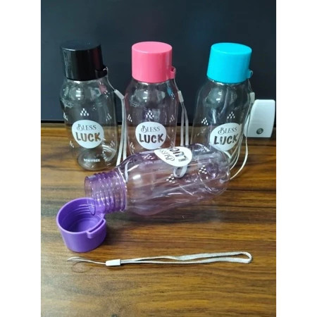 Botol Minum Plastik Aesthetic BLESS LUCK Unik 350 ML