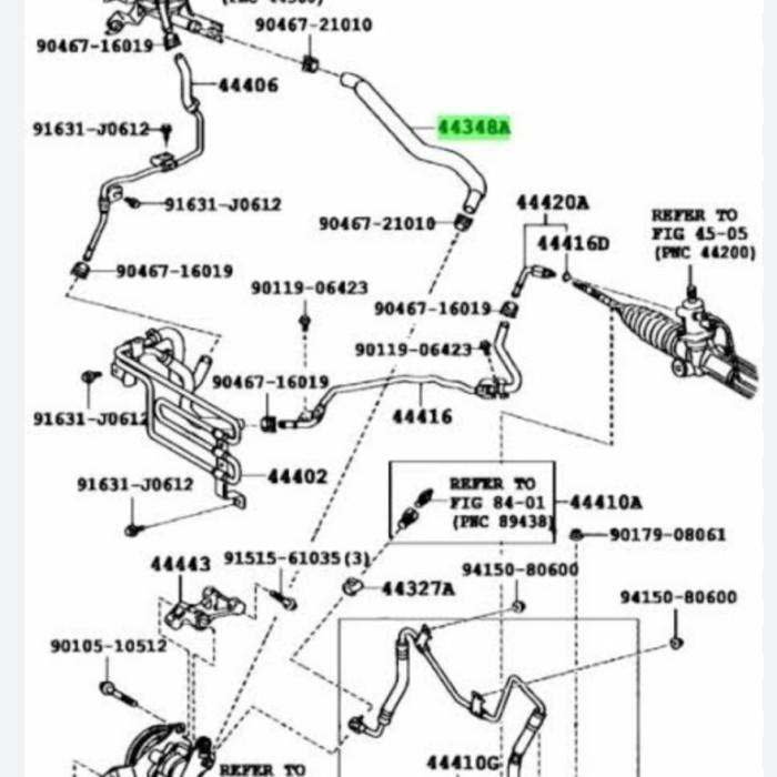 selang balik hose reservoir pump Harrier 44348-48070 QUALITY