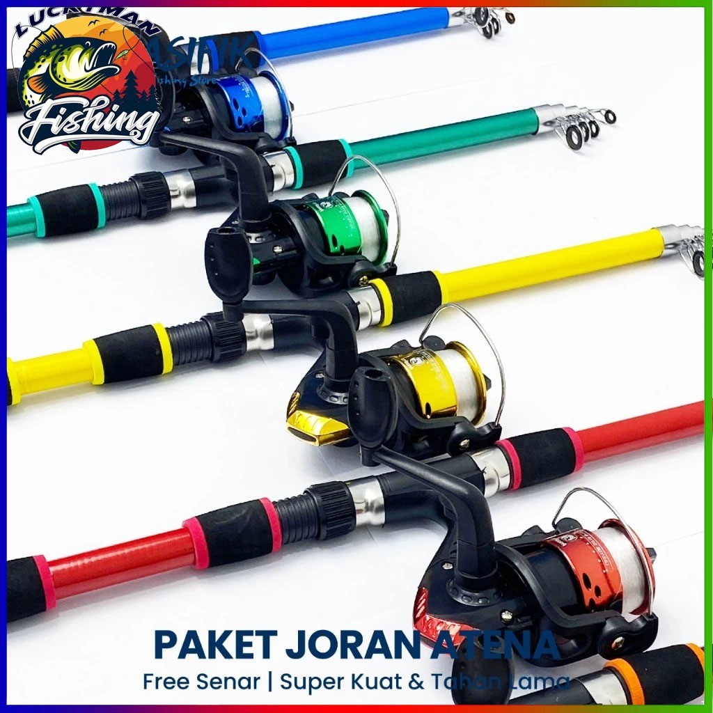 LUCKY MAN 1 Set Joran Pancing Antena Telescopic Portable Joran Antena Bundling Reel Pancing Free Sen