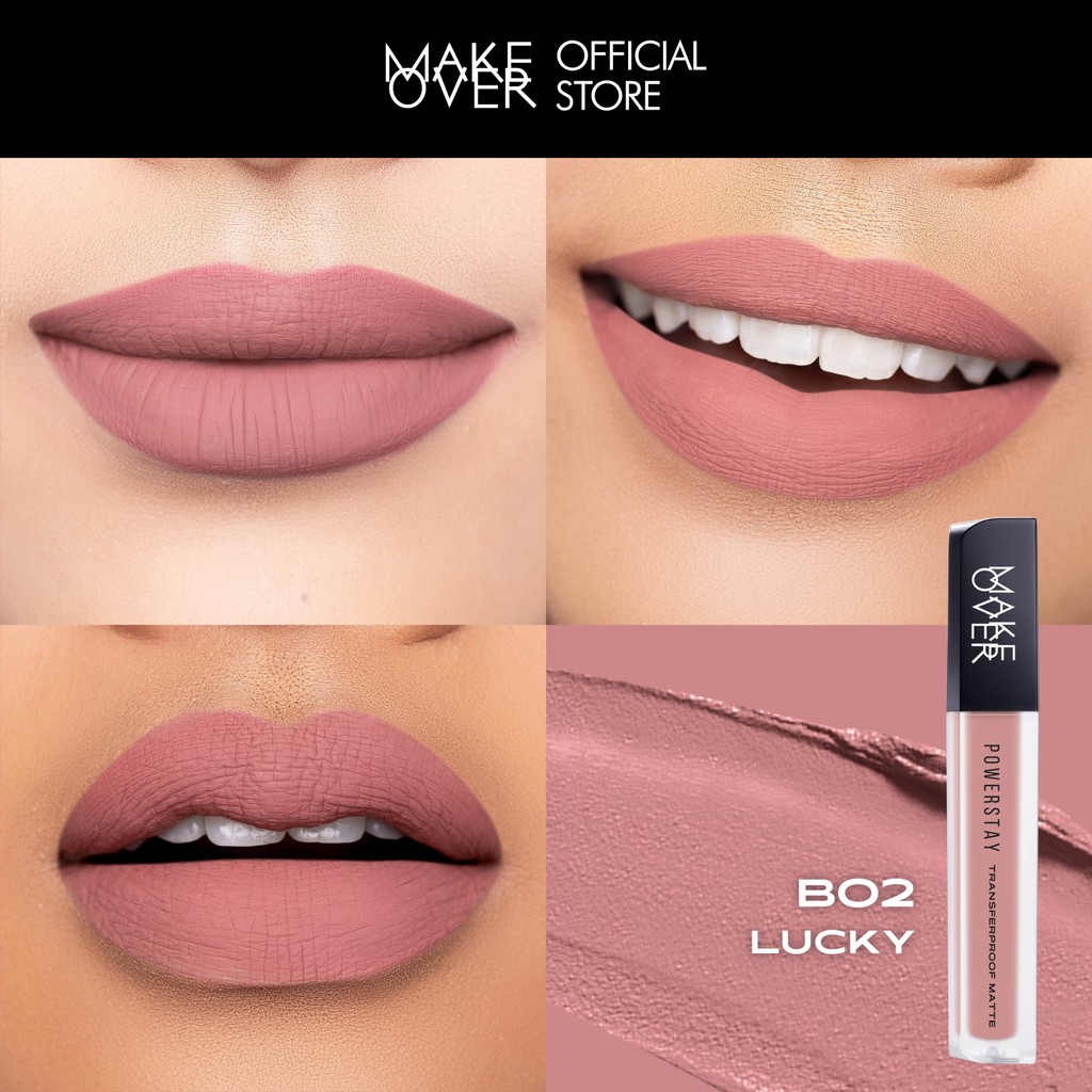 [NED Gift Not For Sale] MAKE OVER Powerstay Transferproof Matte Lip Cream B02 Lucky 4.5 g