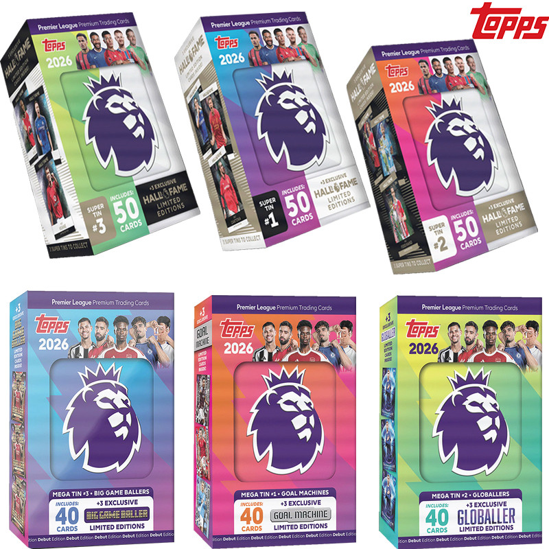 New 2026 Season Topps Premier League Debut Edition Mega Tin Super Tin Iron Box Game Collection Card 