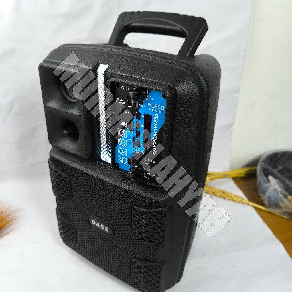 COD NEWW SPEAKER KARAOKE Bluetooth Fleco/ Speaker + Mic 1 F-8809 8,5 INCH Stand speaker & MIC WIRELE