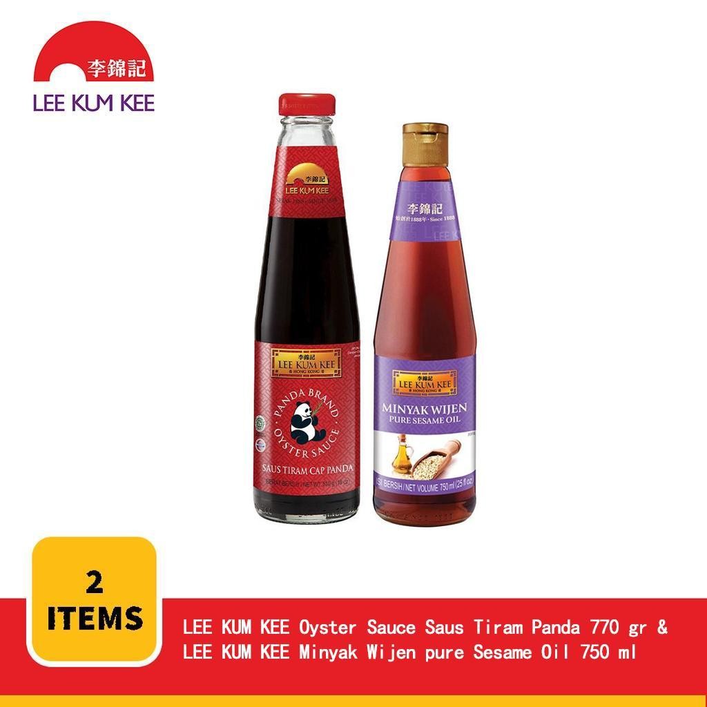 LEE KUM KEE Saus Tiram Cap Panda 770gr & LEE KUM KEE Minyak Wijen Murni 750ml