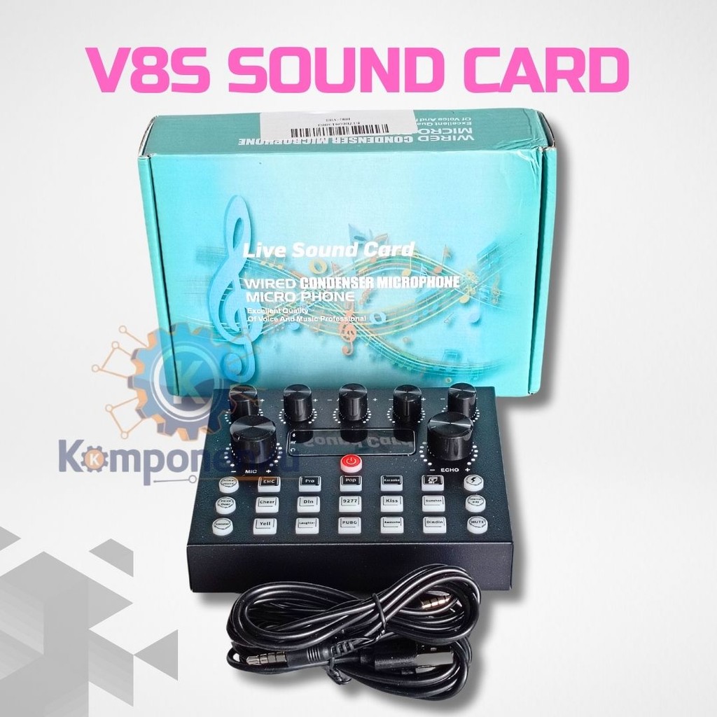 V8S Sound Card – Mixer Mini Bluetooth Audio Recording Karaoke