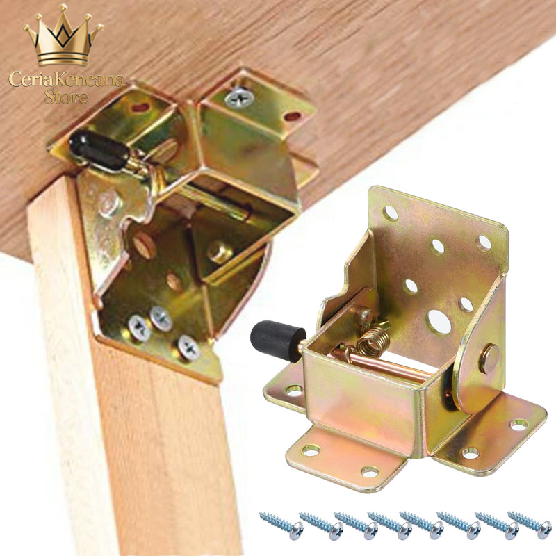 Braket Engsel Kaki Lipat 90 Derajat Dengan Kunci Engsel Siku Universal Untuk Meja Furniture​