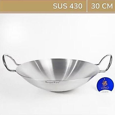 BIMA Wok MW400830 SUS 430 Wajan Penggorengan Stainless Steel Wok