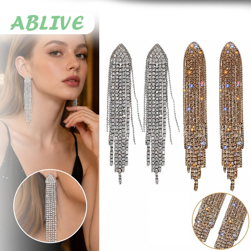 Anting Juntai Berlian Wanita Mewah Anting Panjang Wanita Korean Style Premium Simple Elegan