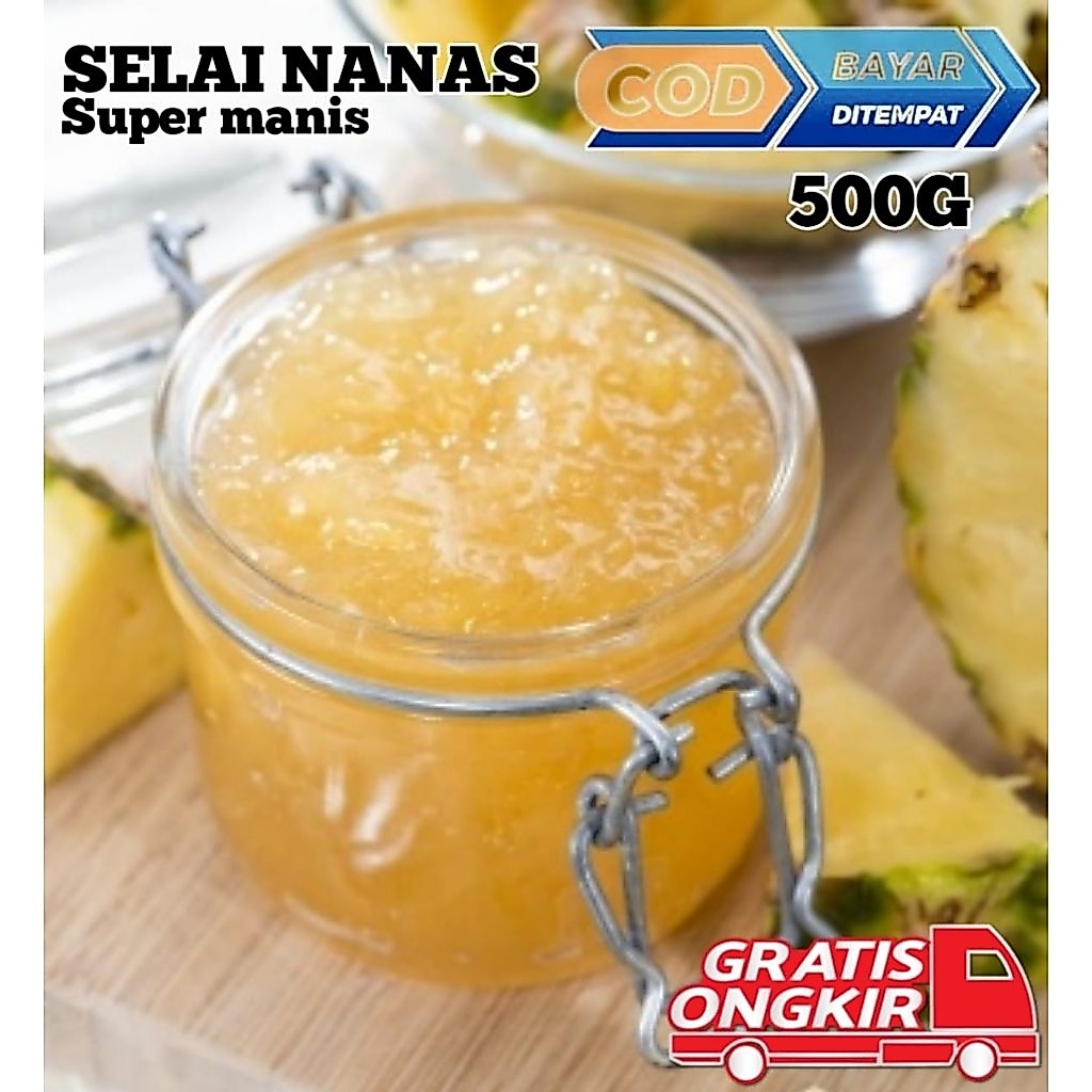 Selai nanas super kenyal manis 500g kemasan box tahan lama varian rasa beragam selai oles cod bayar 