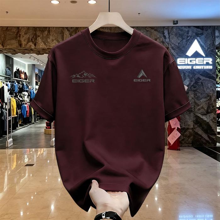 Kaos Pria EIGER Putih Double Logo Original - T-Shirt Pria Lengan Pendek Desain Modern Nyaman untuk D