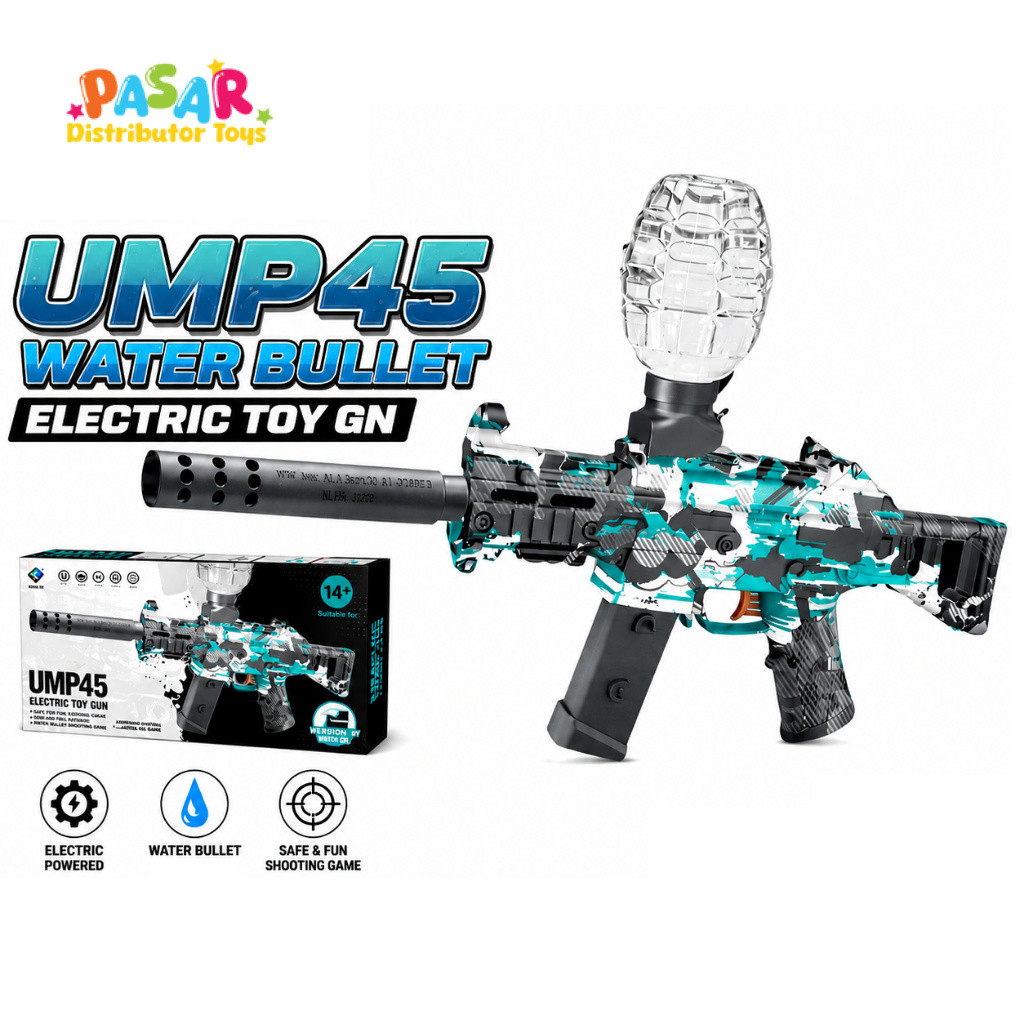Mainan Anak BTC-3040 UMP45 ELECTRIC TOY GN Mainan Tembakan Water Seru Bubble Keren Outdoor Anak Laki