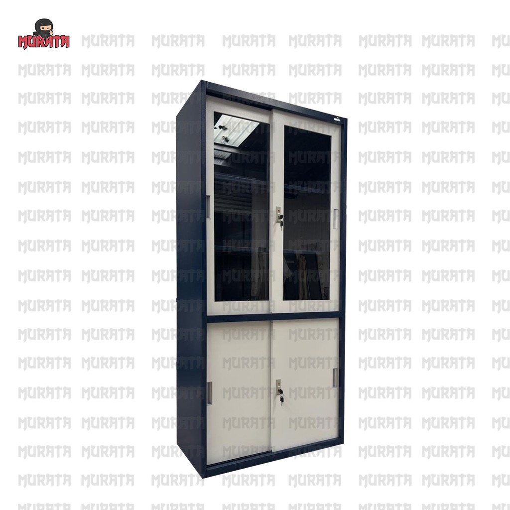 Avery - HW-010 MURATA DARK BLUE + WHITE - Lemari Arsip Lemari Kantor Sliding