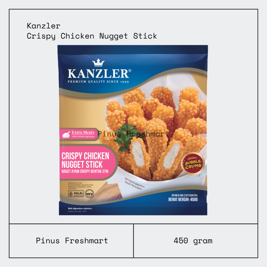 Kanzler Crispy Chicken Nugget Stick 450gr / Nugget Kanzler Stick
