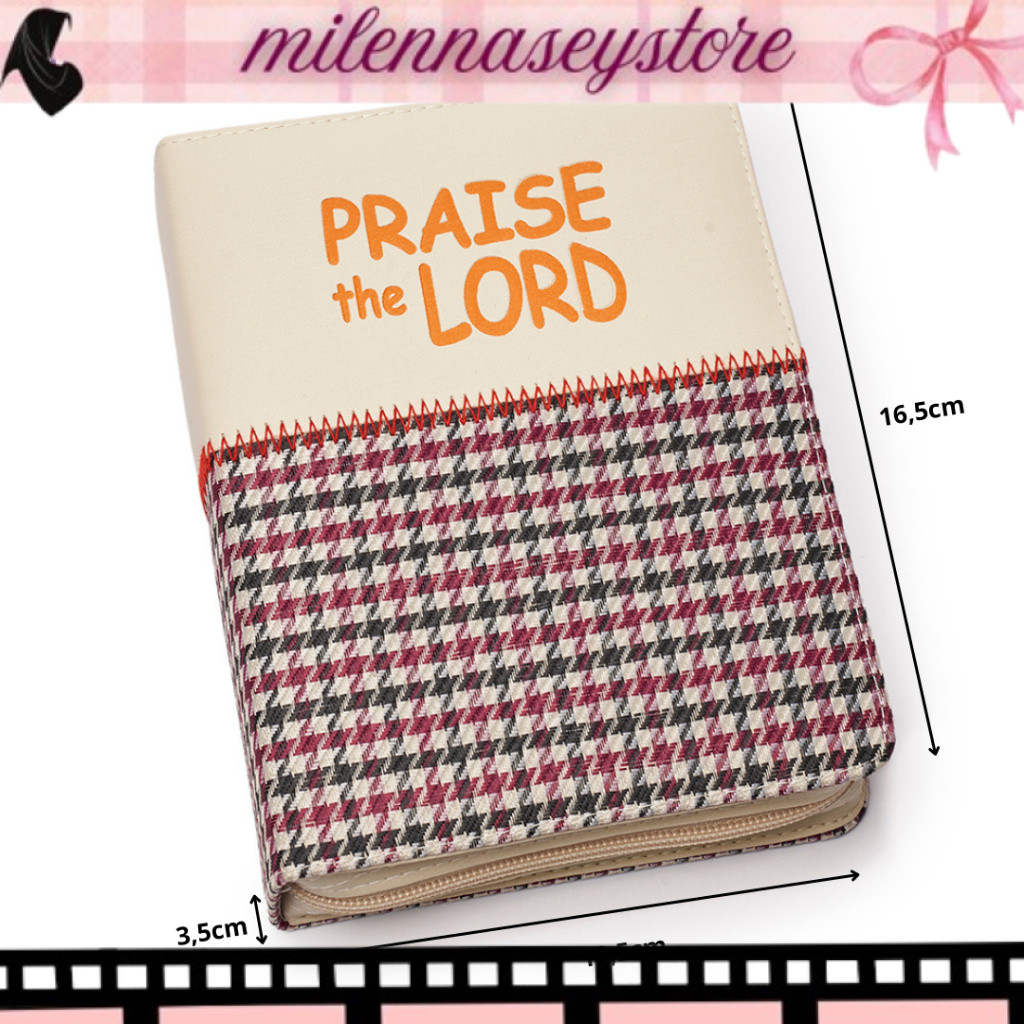 READYYY Sampul Alkitab + Sampul Kidung Jemaat Kecil - Praise The Lord Tas Buku Sampul Kain YERAYA