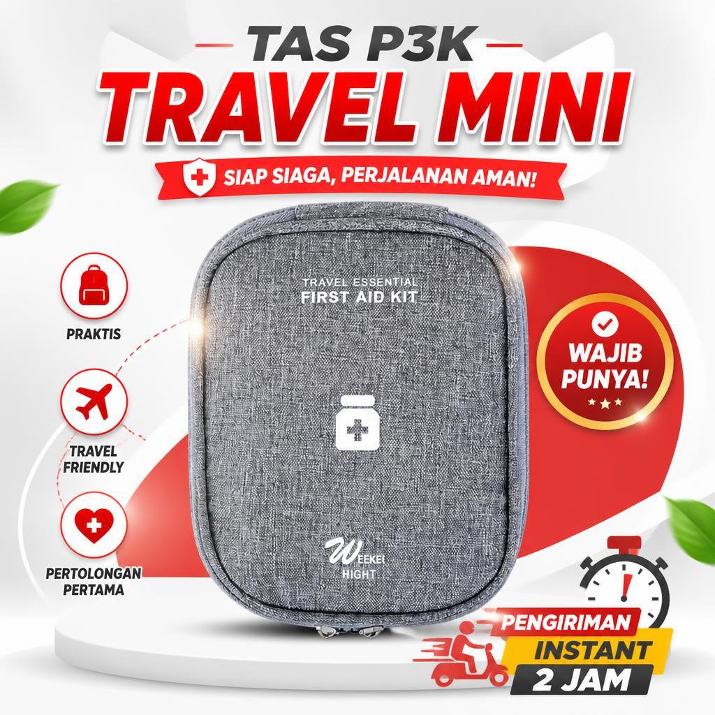 Tas P3K Travel Mini / Kotak Obat Medis Portable Tahan Air Kapasitas Luas