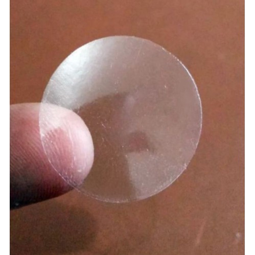 50pcs Stiker Transparan polos bulat DIAMETER 1 cm label dus botol bening