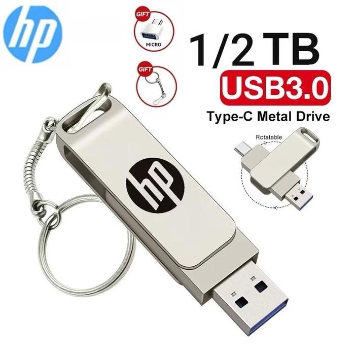 Flashdisk HP 1TB/2TB OTG Dual Drive USB 3.0 Type C Flashdisk High Speed USB Flash Drive - 1TB