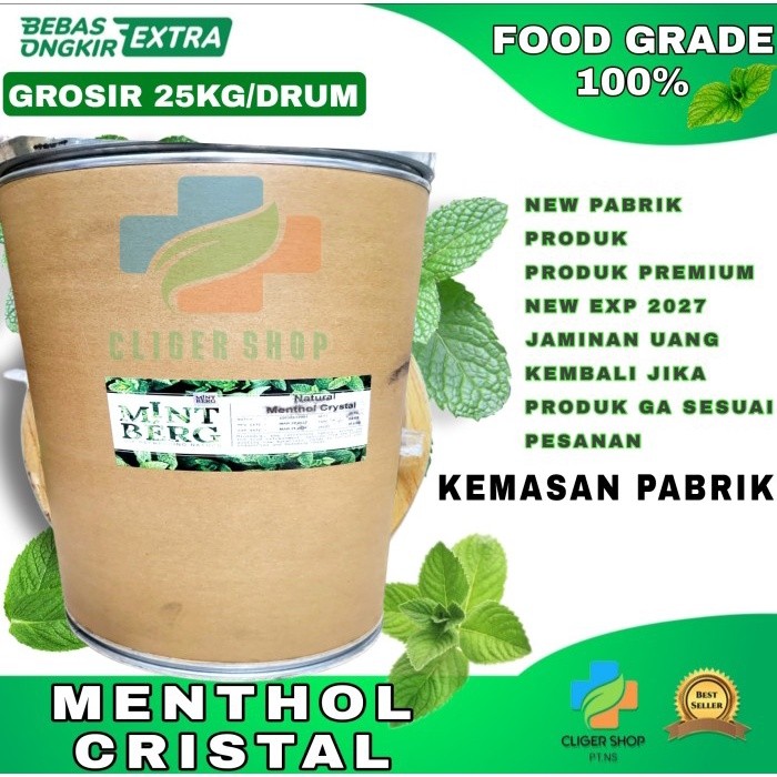 MENTHOL CRYSTAL 1 DRUM 25KG GROSIR KHUSUS