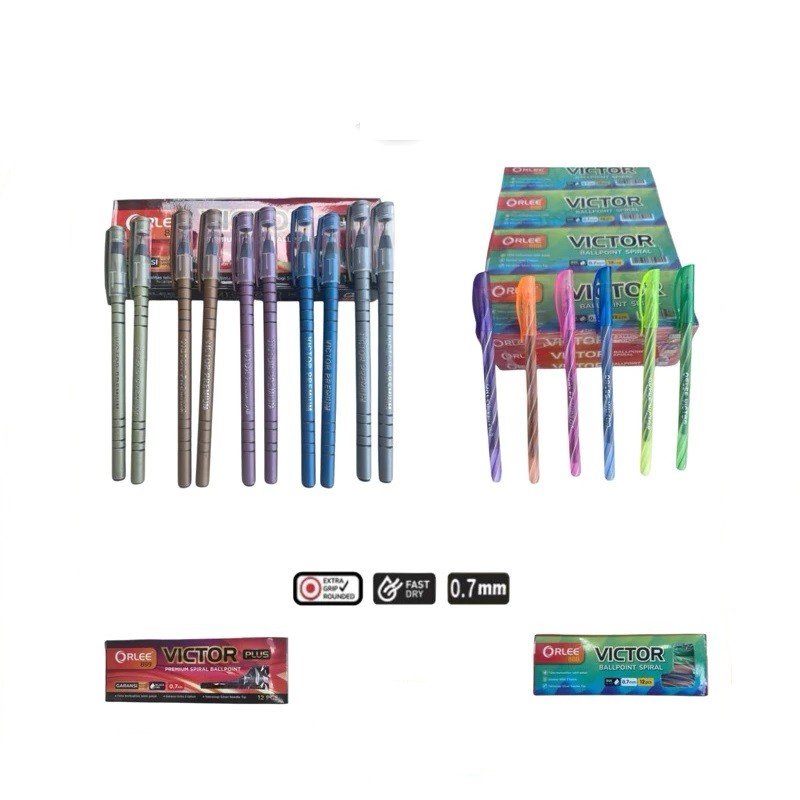 

CLAIYDREAM Pulpen ulir 888 / Polos 899 Pena Spiral ballpoint Lilin Tinta Hitam Harga 1 Box 12 Pcs