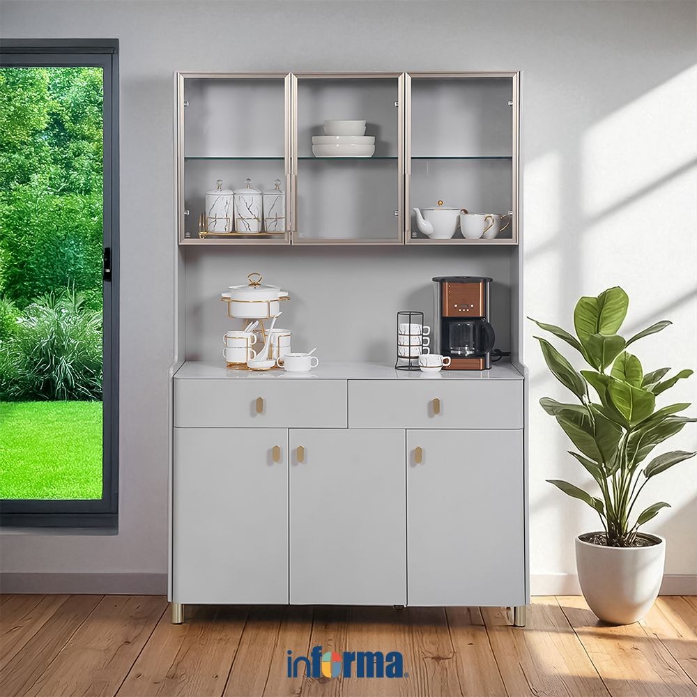 Informa Ivest Lemari Kabinet Dapur High - Cokelat Taupe Kitchen Cabinet Lemari Kabinet Serbaguna Fur